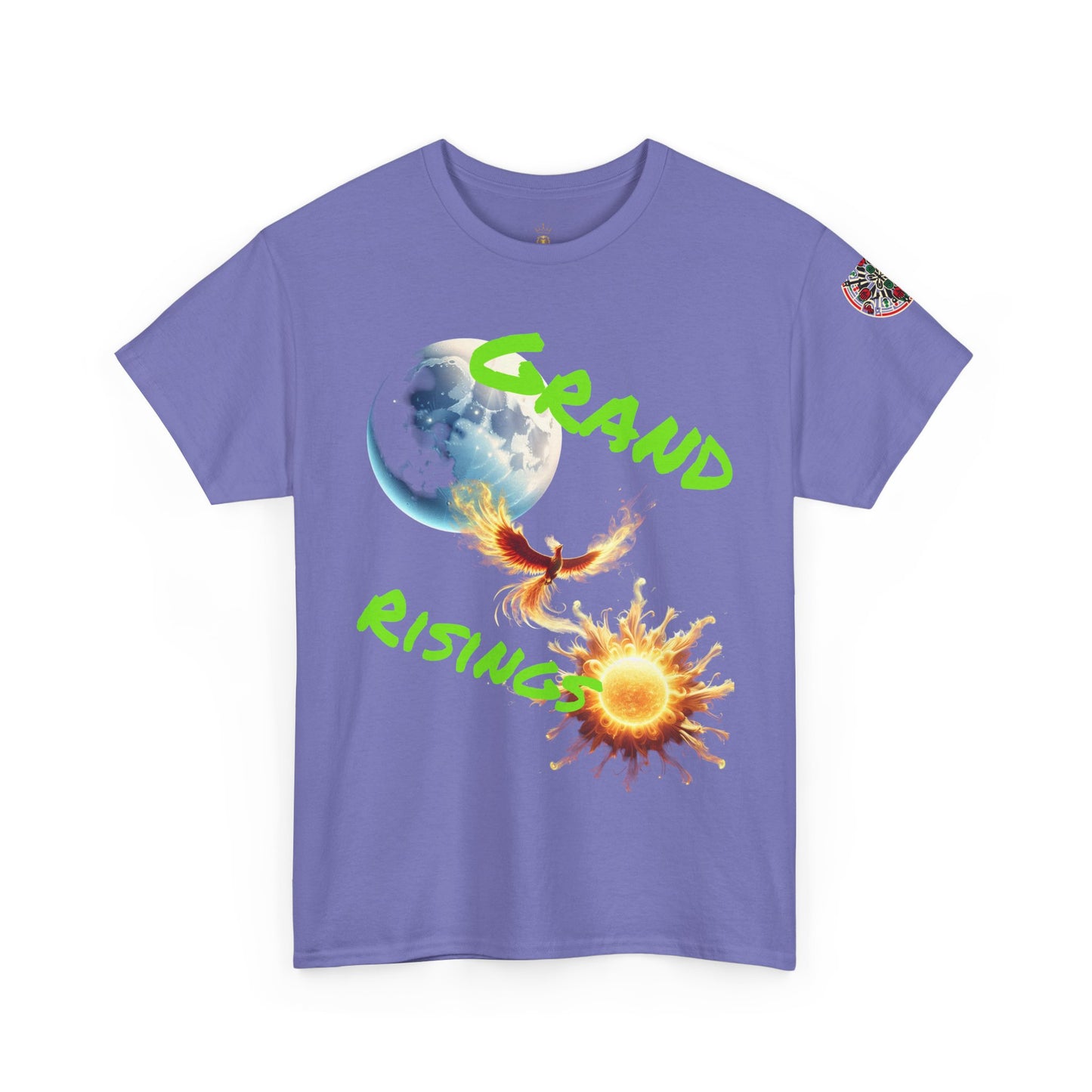 Celestial Phoenix Unisex Heavy Cotton Tee - Embrace the Sun and Moon