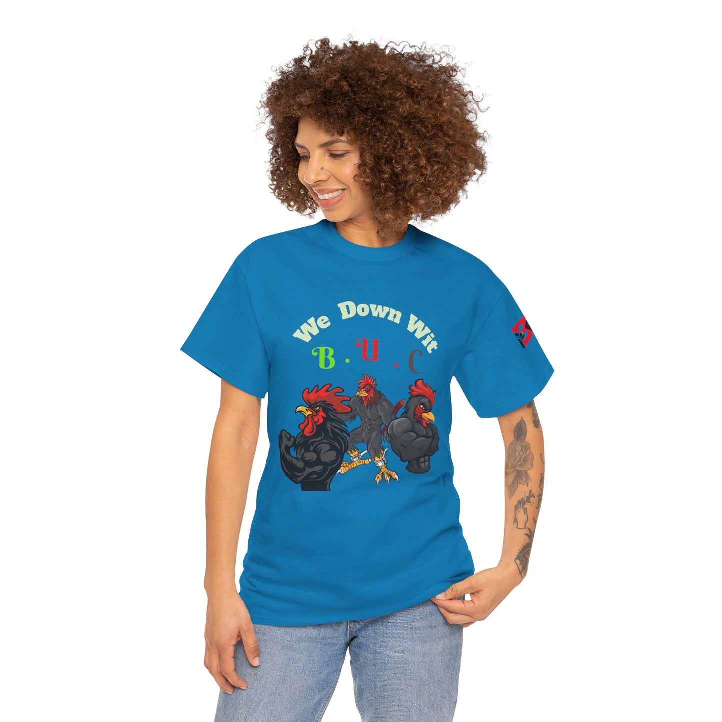 Unisex Heavy Cotton Tee - We Down Wit B.U.C - Bold Graphic Tee for Casual Vibes