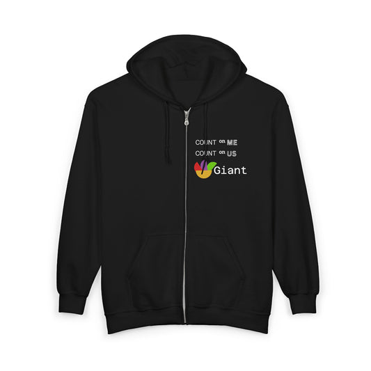 Count On Us Hoodie — Inclusive Rainbow Heart Zip-Up Sweatshirt