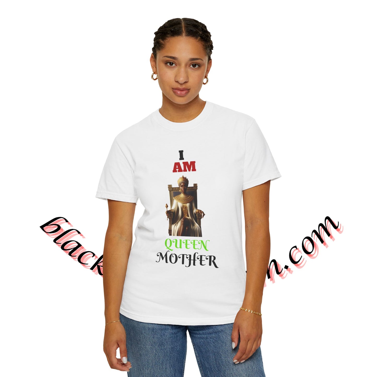 Unisex Garment-Dyed T-Shirt with 'Queen Mother' Design - Empowering Apparel for Celebration and Everyday Wear