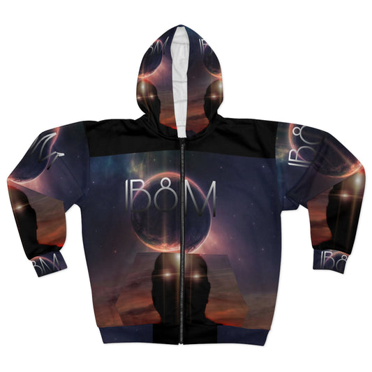 Cosmic Vibe Zip Hoodie, Unisex Zip Up Jacket, Streetwear Hoodie, Perfect for Gifting, Ideal for Astrological Occasions