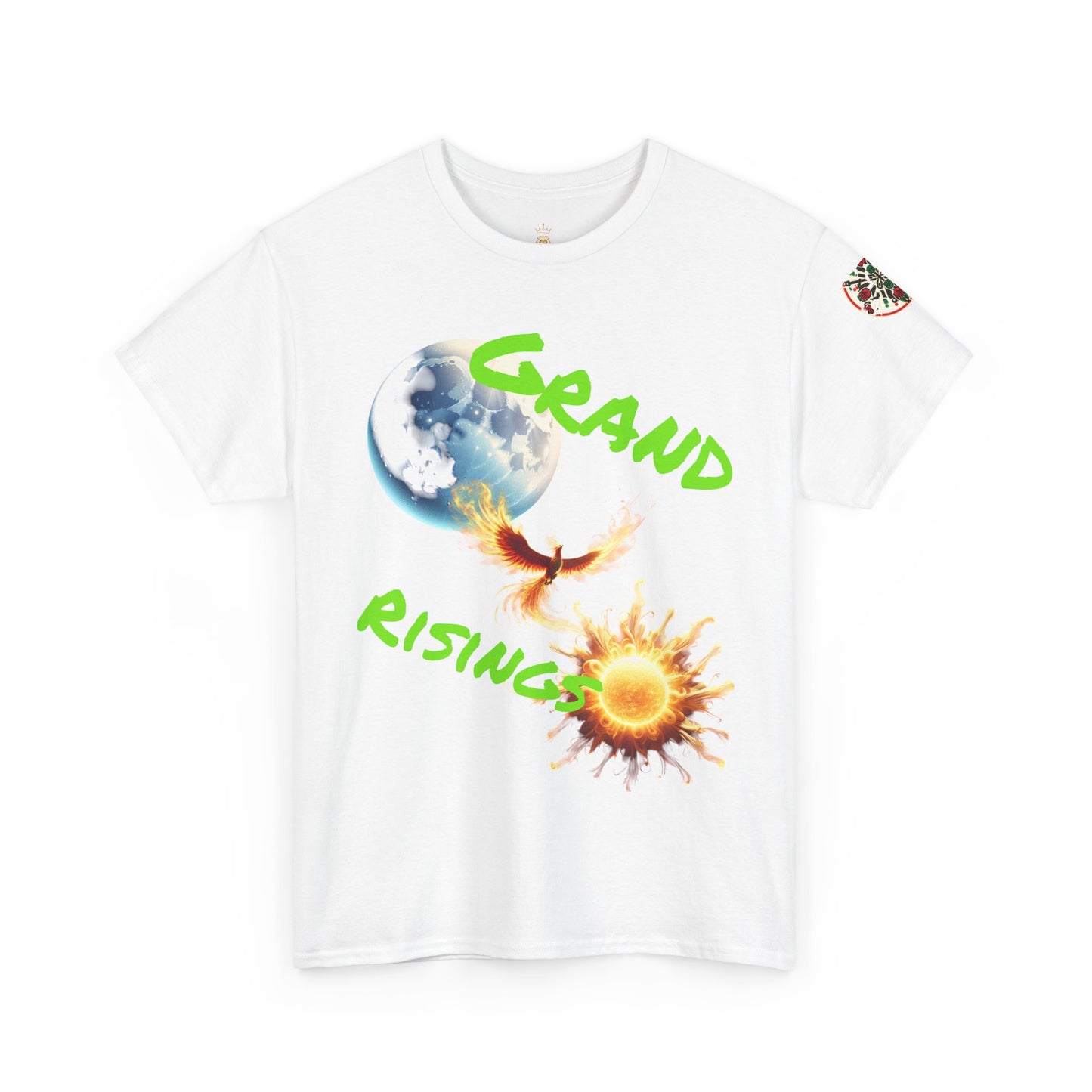 Celestial Phoenix Unisex Heavy Cotton Tee - Embrace the Sun and Moon