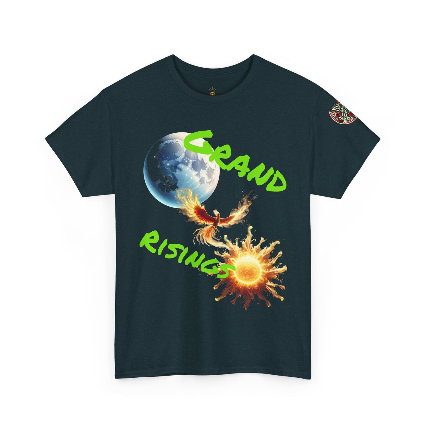 Celestial Phoenix Unisex Heavy Cotton Tee - Embrace the Sun and Moon