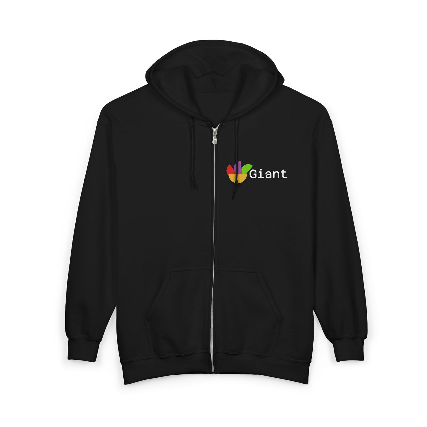 Giant Logo Zip Hoodie – "Count on Us, Count on Me" Full-Zip Sweatshirt