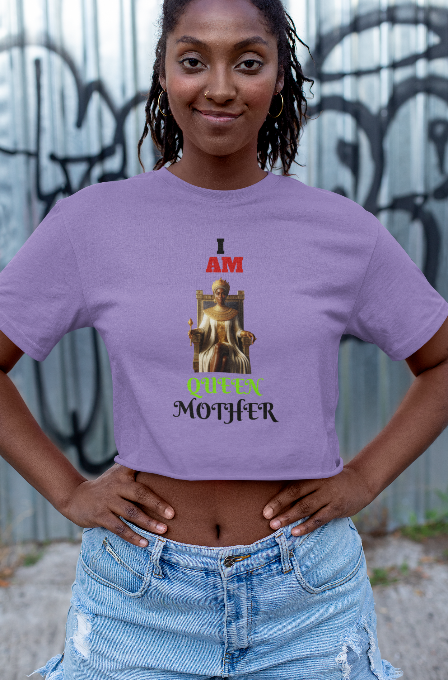Unisex Garment-Dyed T-Shirt with 'Queen Mother' Design - Empowering Apparel for Celebration and Everyday Wear