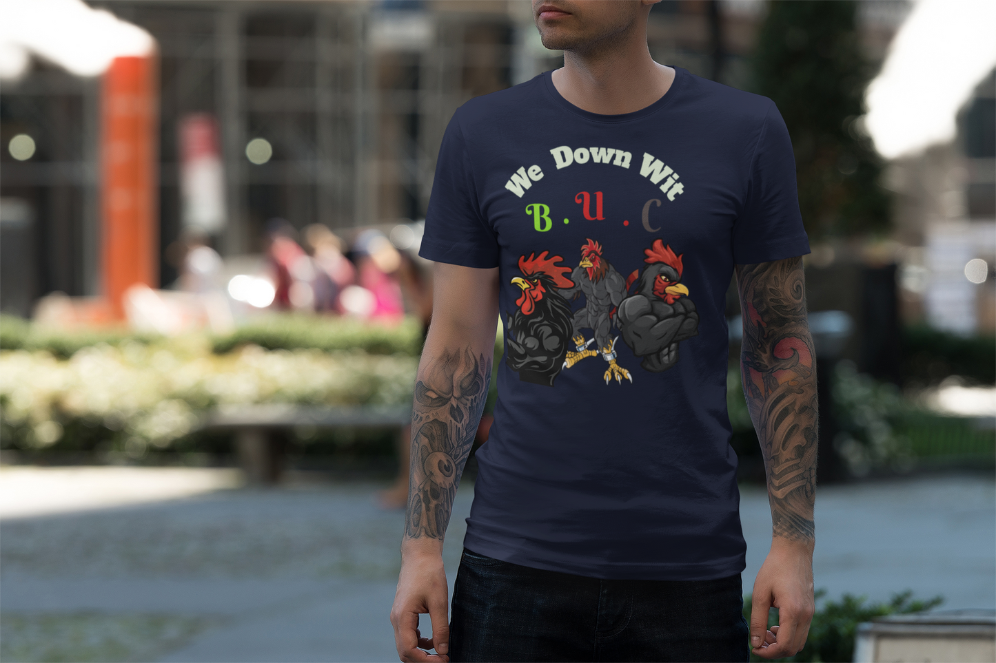 Unisex Heavy Cotton Tee - We Down Wit B.U.C - Bold Graphic Tee for Casual Vibes