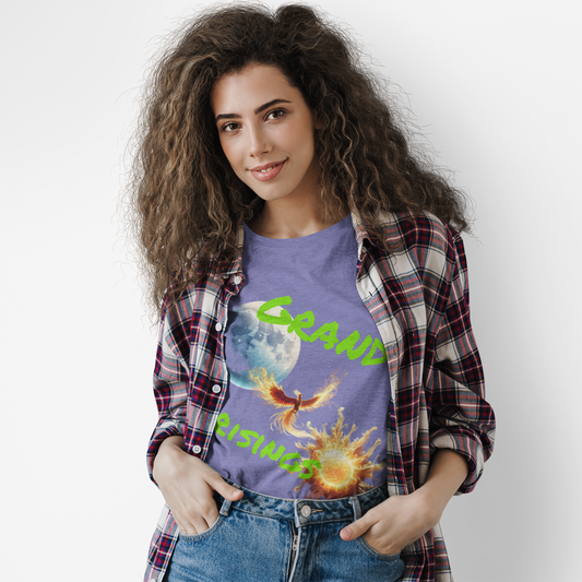 Celestial Phoenix Unisex Heavy Cotton Tee - Embrace the Sun and Moon