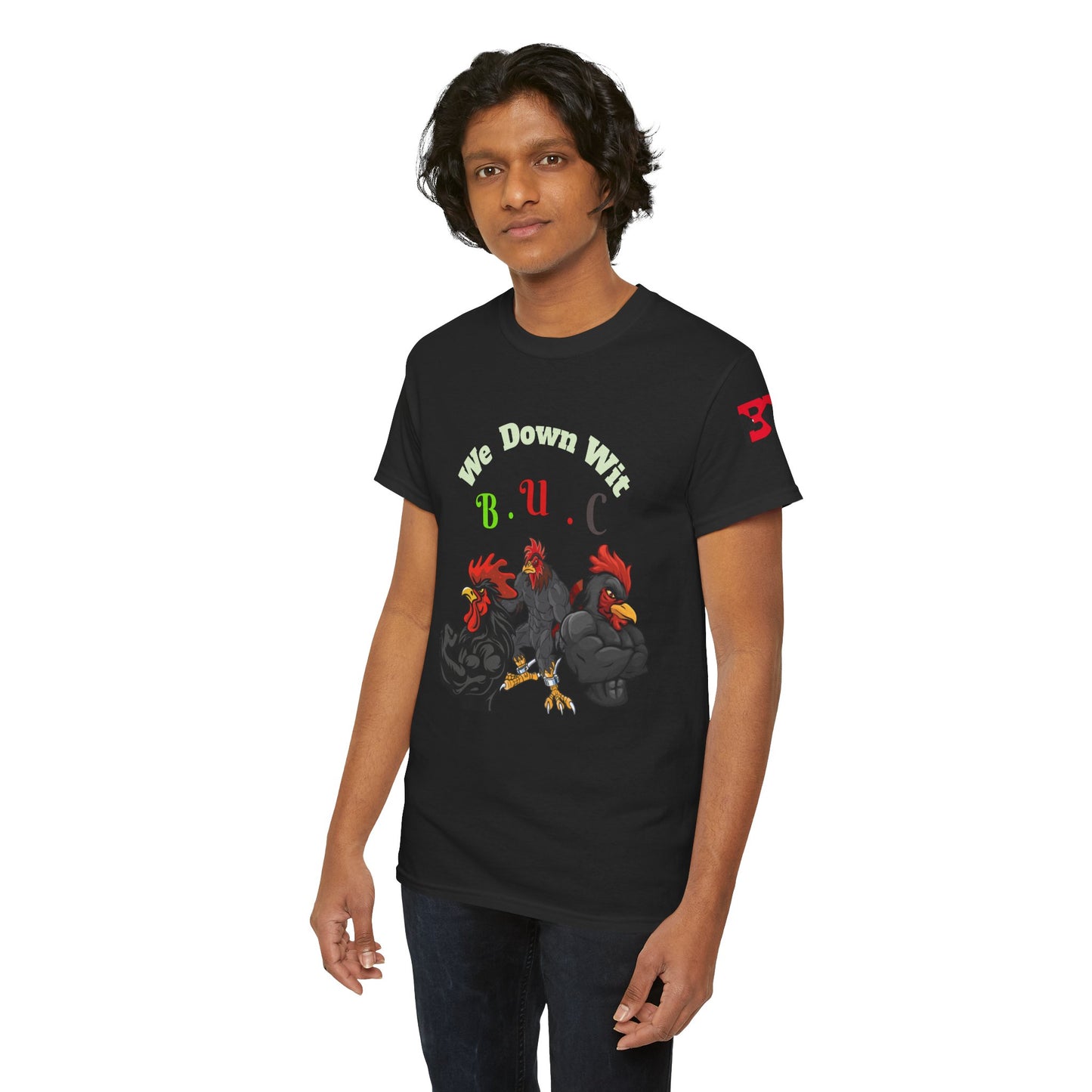 Unisex Heavy Cotton Tee - We Down Wit B.U.C - Bold Graphic Tee for Casual Vibes