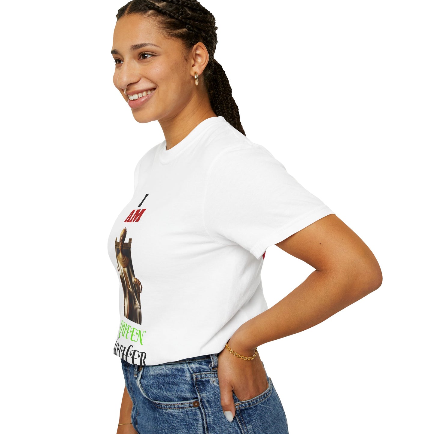 Unisex Garment-Dyed T-Shirt with 'Queen Mother' Design - Empowering Apparel for Celebration and Everyday Wear