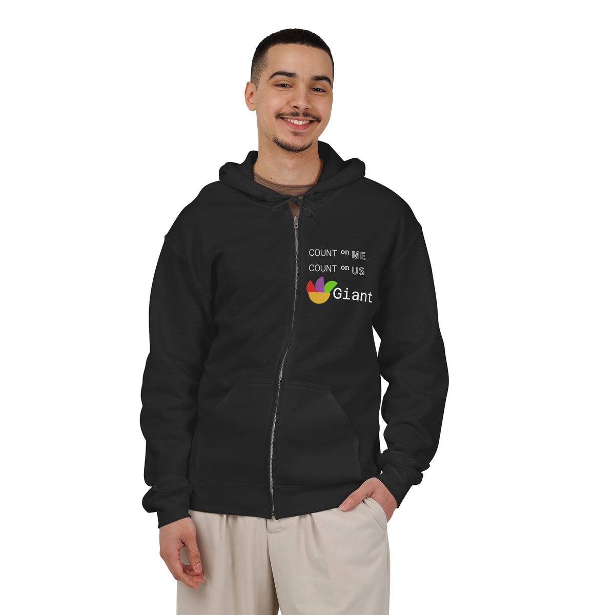 Count On Us Hoodie — Inclusive Rainbow Heart Zip-Up Sweatshirt