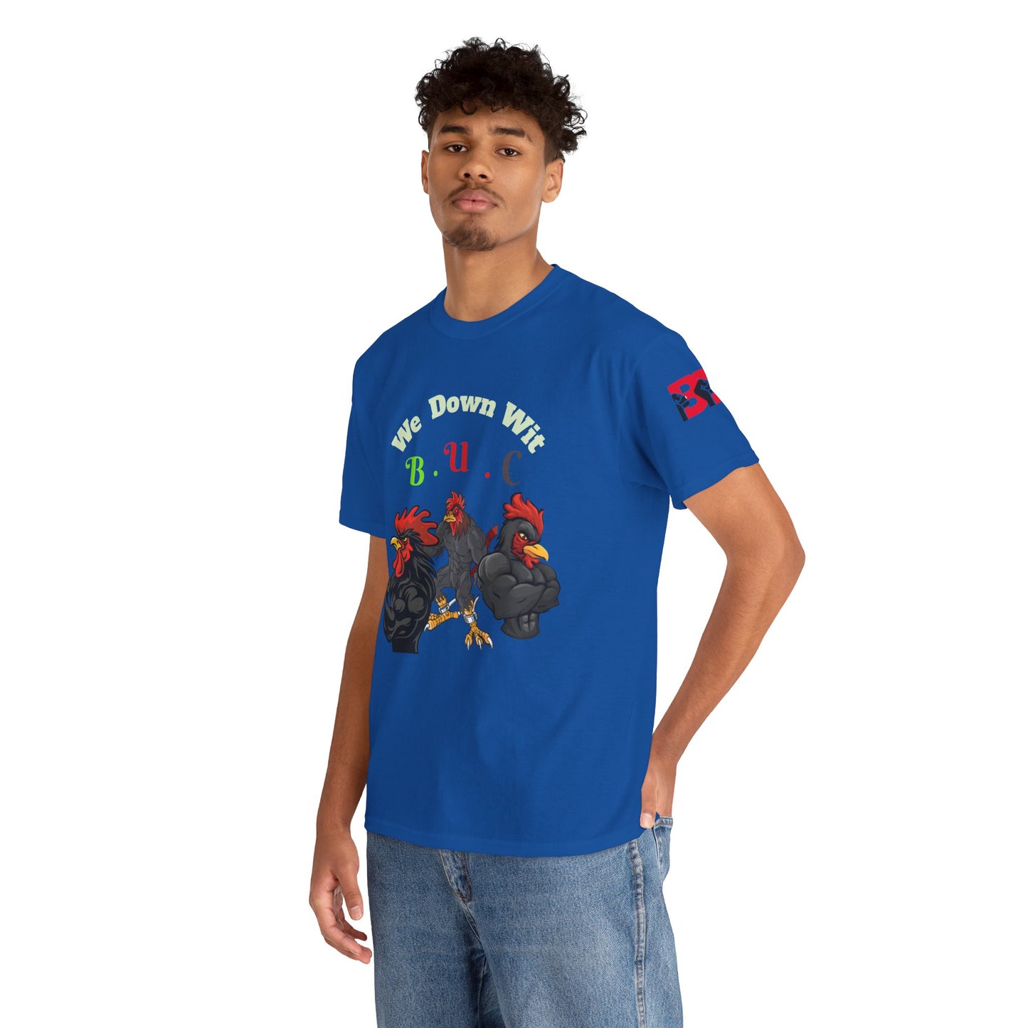 Unisex Heavy Cotton Tee - We Down Wit B.U.C - Bold Graphic Tee for Casual Vibes